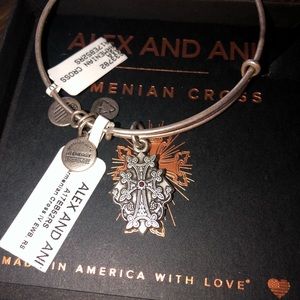 NWT Alex and Ani Armenian Cross Bracelet- Silver